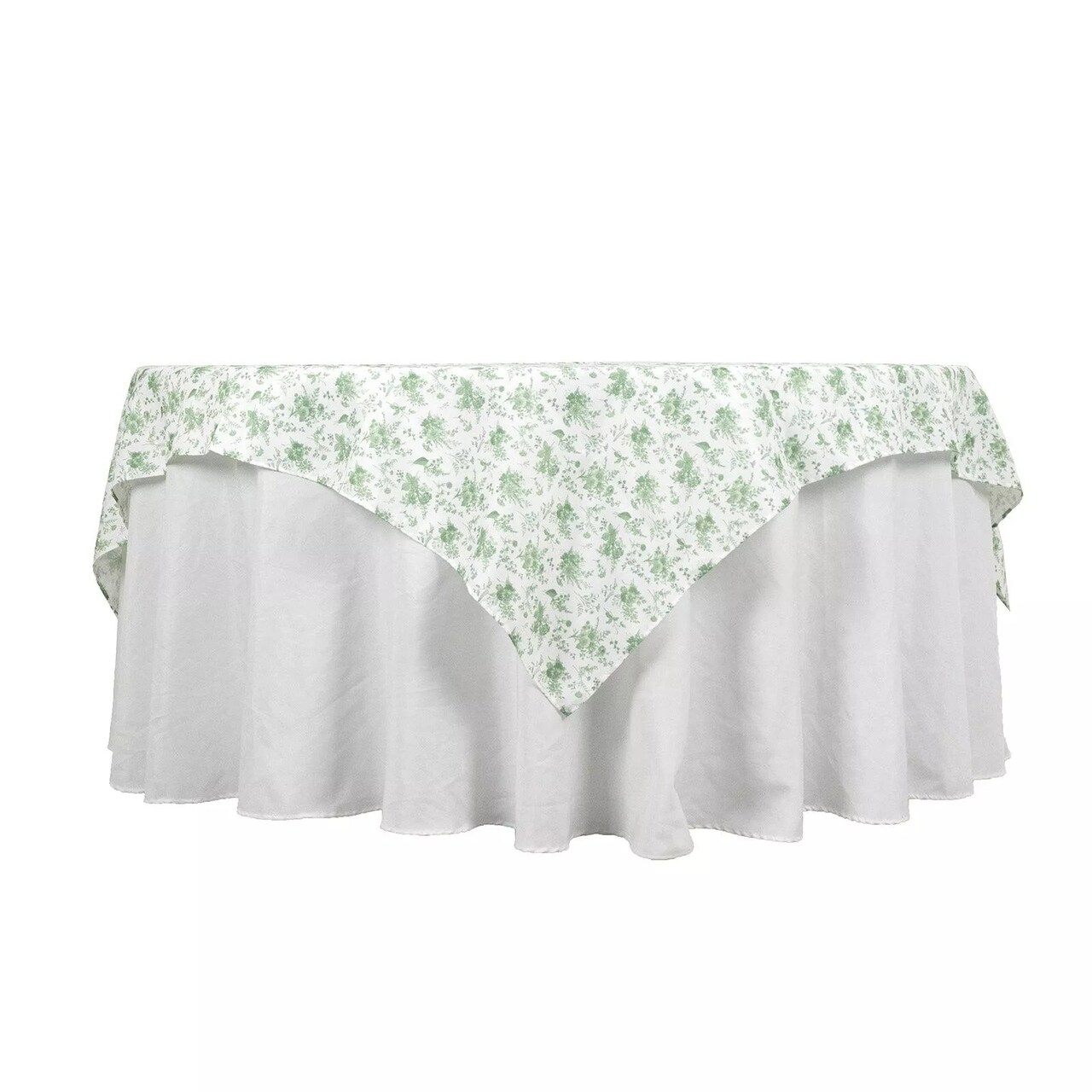 70" Dusty Sage Floral Polyester Square Tablecloths Party Wedding Linens